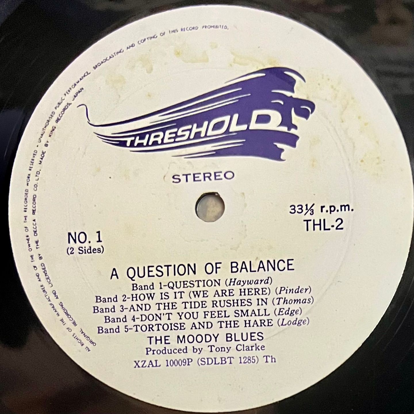 The Moody Blues - A Question Of Balance [Vinyl LP - 1st Japan Press - 1970 - THL 2 - VG+/EX] Prog Rock | Threshold (THL 2) - 5