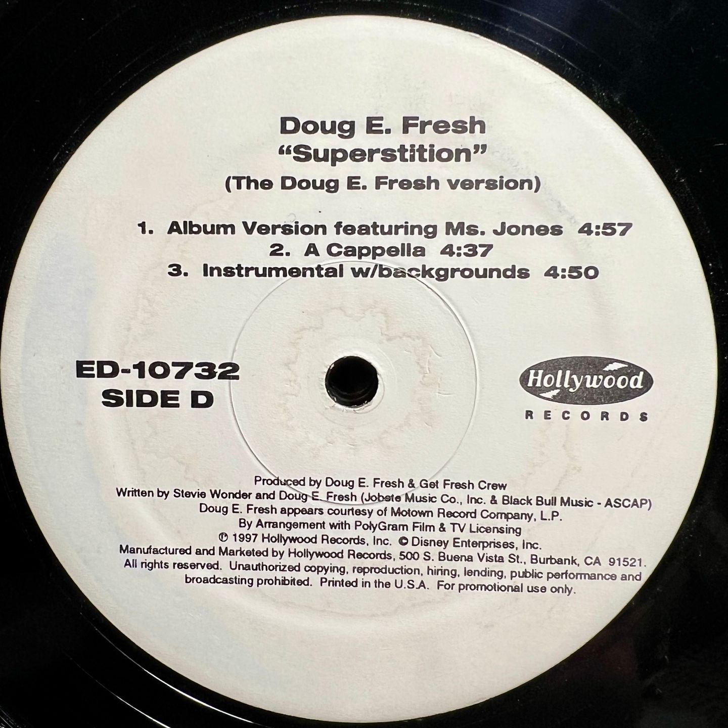 Doug E. Fresh / Jade - Superstition / Keep On Risin' [Vinyl EP 12" - 1st US Press - Promo Copy - 1997 - ED-10732 - Ex/NM] | Hollywood Records (ED-10732) - main