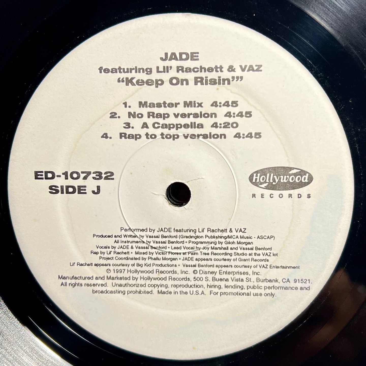 Doug E. Fresh / Jade - Superstition / Keep On Risin' [Vinyl EP 12" - 1st US Press - Promo Copy - 1997 - ED-10732 - Ex/NM] | Hollywood Records (ED-10732) - 2