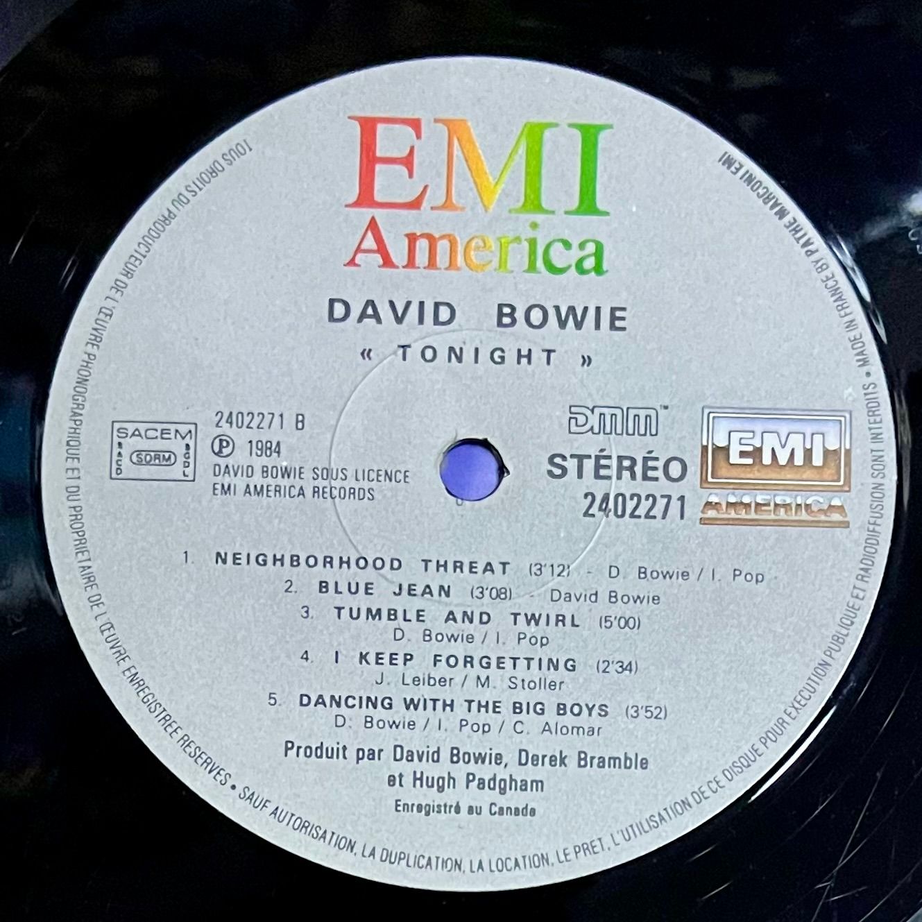 David Bowie - Tonight [Vinyl LP – 1st Press FR - 1984 - VG/VG] Rock | EMI America (2402271) - 5