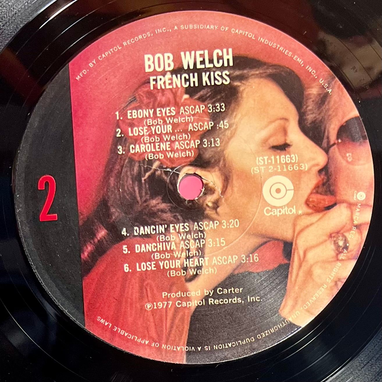 Bob Welch - French Kiss [Vinyl LP - 1st US Press - Jacksonville Pressing - 1977 - Capitol ST-11663 - VG+/EX with OIS] Rock | Capitol Records (ST-11663) - 5