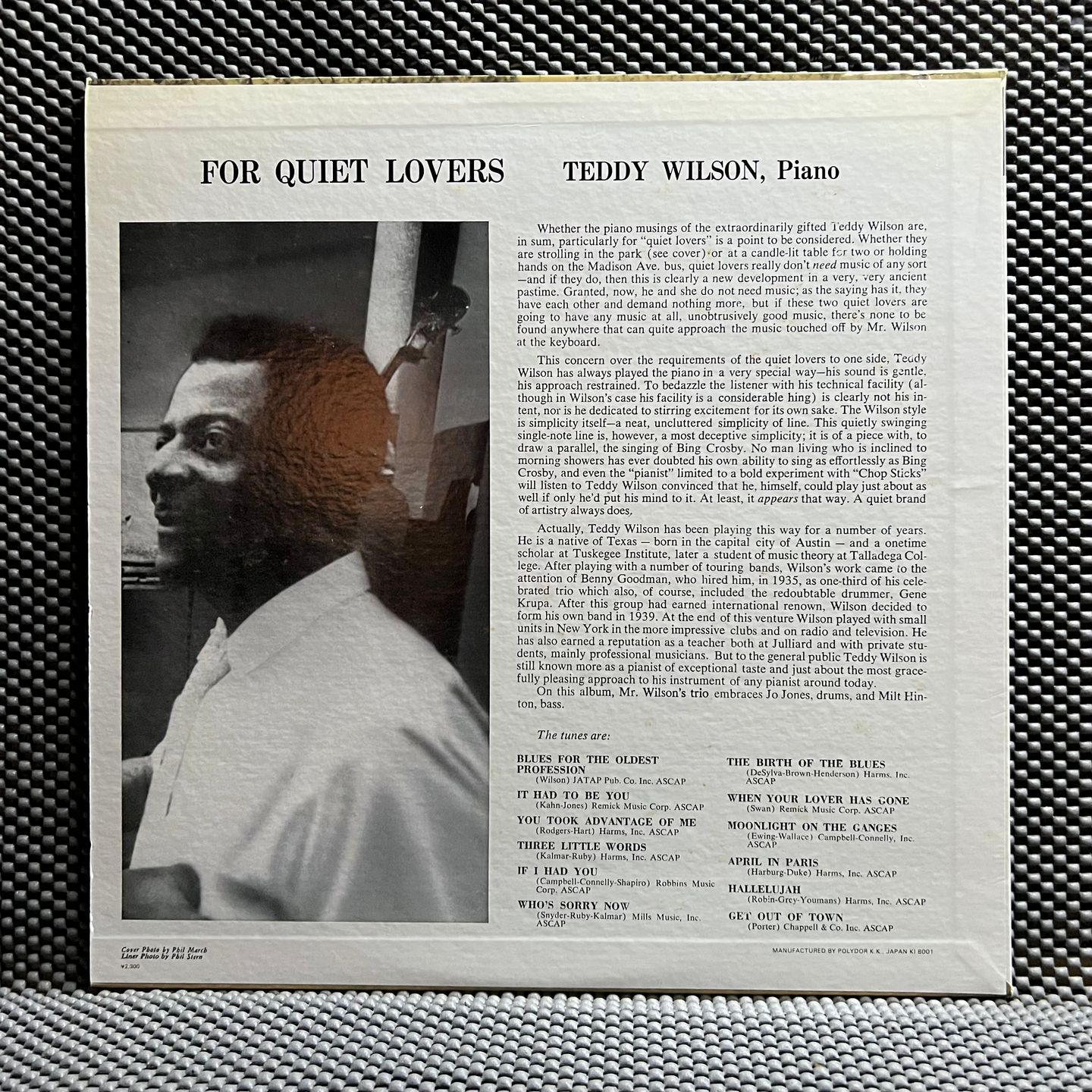 Teddy Wilson - For Quiet Lovers [Vinyl LP - Japan Press - Mono 1980 - MV 2667 - Mint/NM] Jazz | Verve Records (MV 2667) - 3