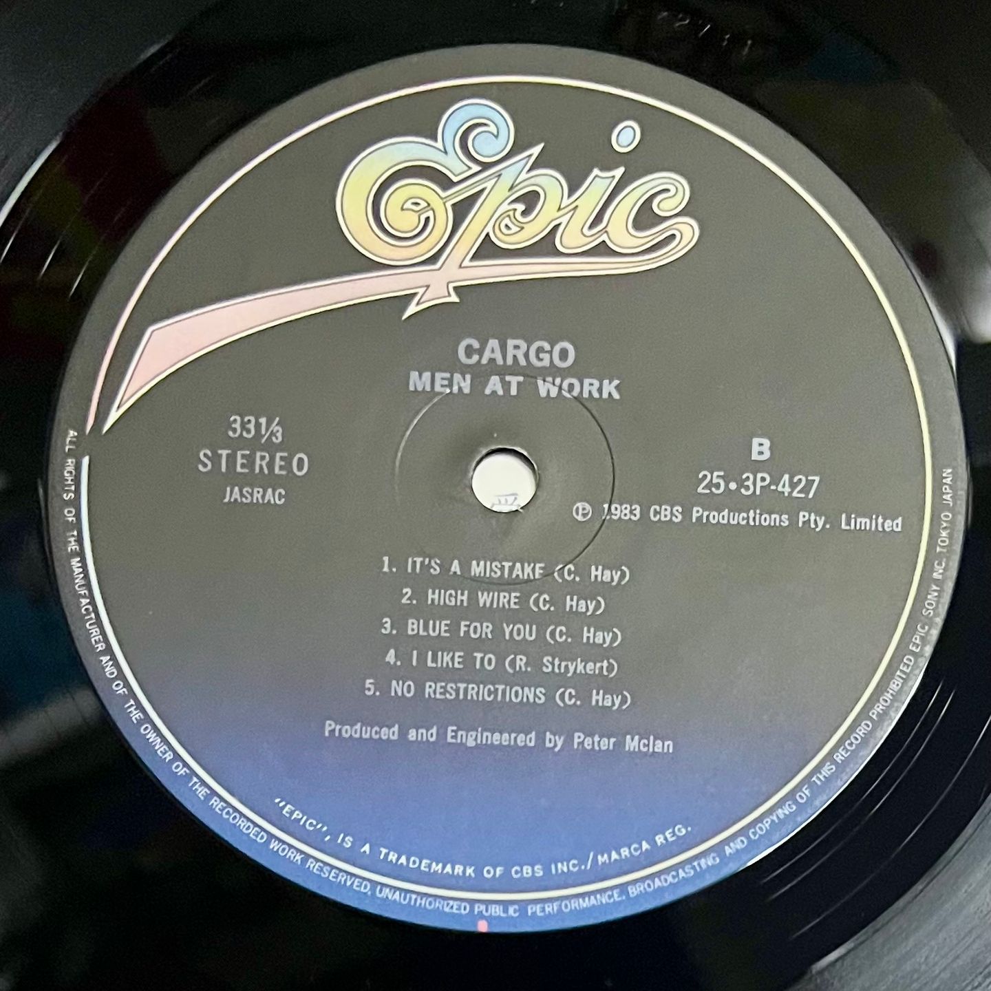 Men At Work - Cargo [Vinyl LP - 1st Japan Press - 1983 - 25·3P-427 - Mint/NM with Stickers] | Epic (25·3P-427) - 5