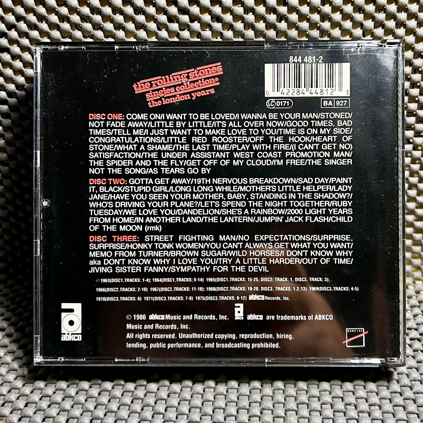 The Rolling Stones - Singles Collection - The London Years [3x CD - Re FR - 844 481-2 - Mint] Rock | ABKCO (844 481-2) - 2