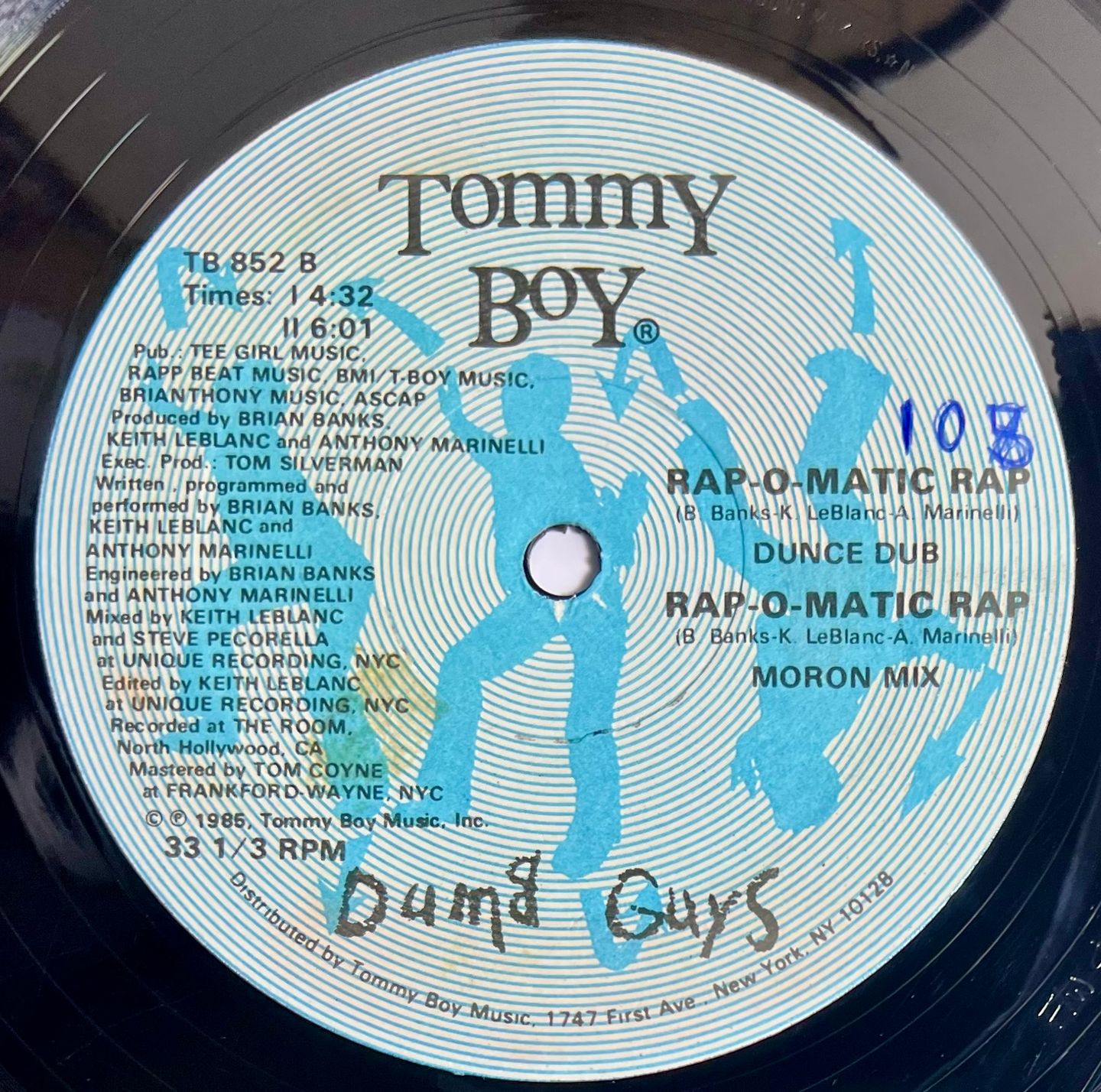 Dumb Guys - Rap-O-Matic Rap | Tommy Boy (TB 852) - 3