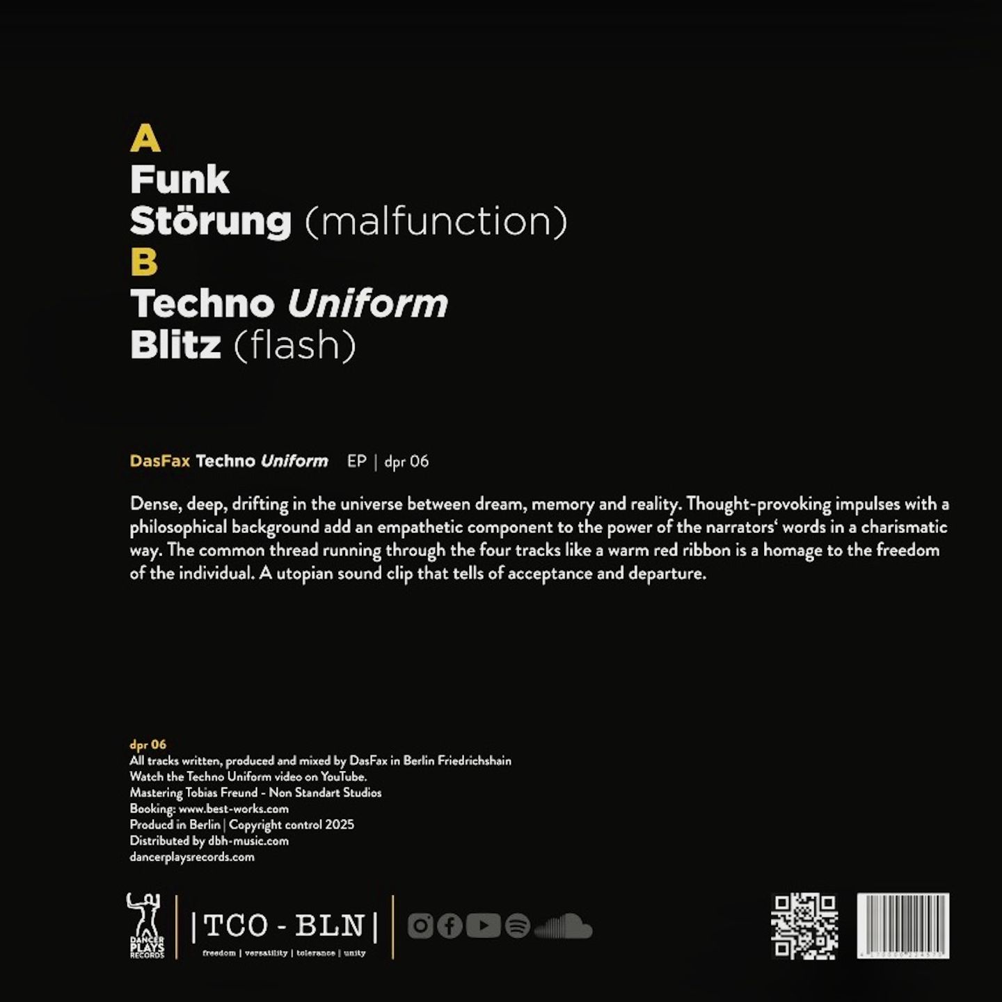 DasFax - Techno Uniform | Dancer Plays Records (dpr006) - 2 DasFax - Techno Uniform | Dancer Plays Records (dpr006) - 2