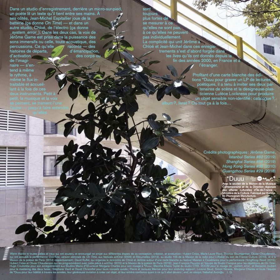 Jerôme Game  &  Chloé  &  Jean-Michel Espitallier - Light turbulences | Duuu éditions () - 2