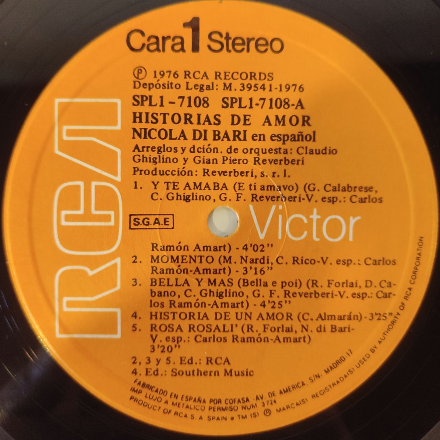 Nicola Di Bari - Historias De Amor En Español - Vinilo | RCA (SPL1 - 7108) - 3 Nicola Di Bari - Historias De Amor En Español - Vinilo | RCA (SPL1 - 7108) - 3