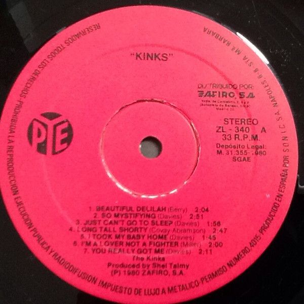 The Kinks - Kinks - Vinilo | Pye Records (ZL - 340) - 3