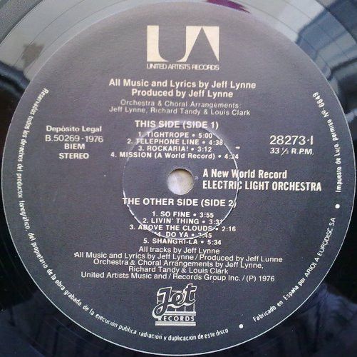 Electric Light Orchestra - A New World Record - Vinilo | United Artists Records (28 273-I) - 5 Electric Light Orchestra - A New World Record - Vinilo | United Artists Records (28 273-I) - 5