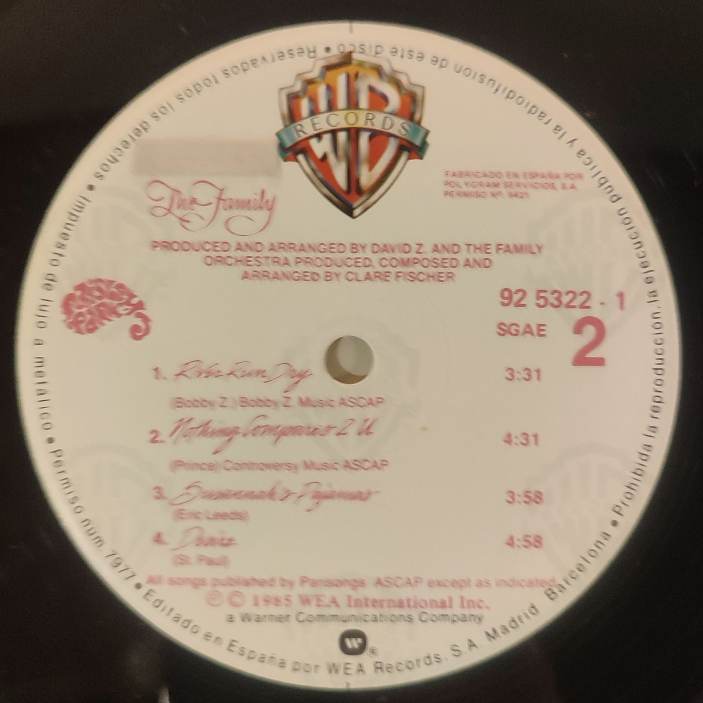 The Family - The Family - Vinilo | Warner Bros. Records (92 5322-1) - 5 The Family - The Family - Vinilo | Warner Bros. Records (92 5322-1) - 5