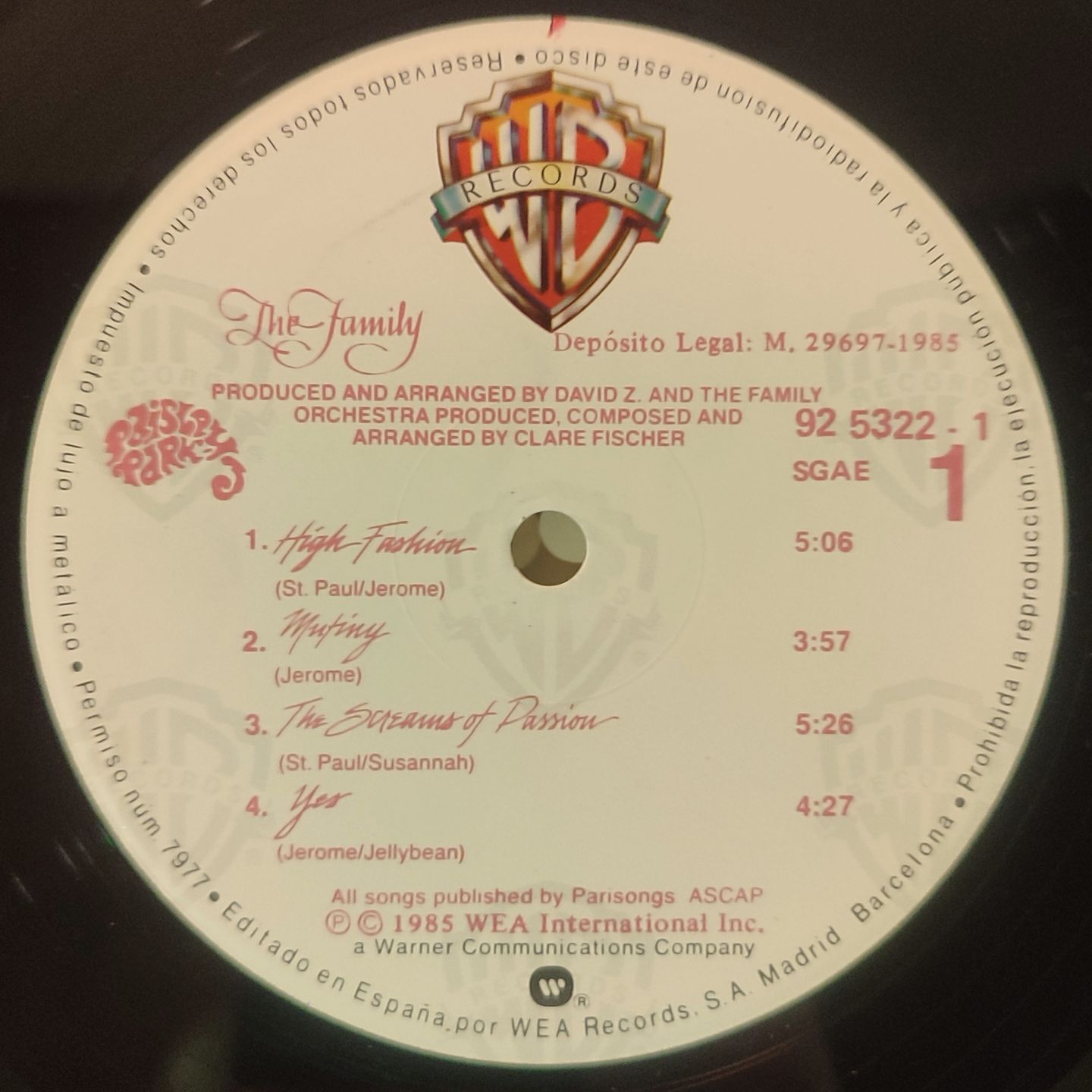 The Family - The Family - Vinilo | Warner Bros. Records (92 5322-1) - 4 The Family - The Family - Vinilo | Warner Bros. Records (92 5322-1) - 4