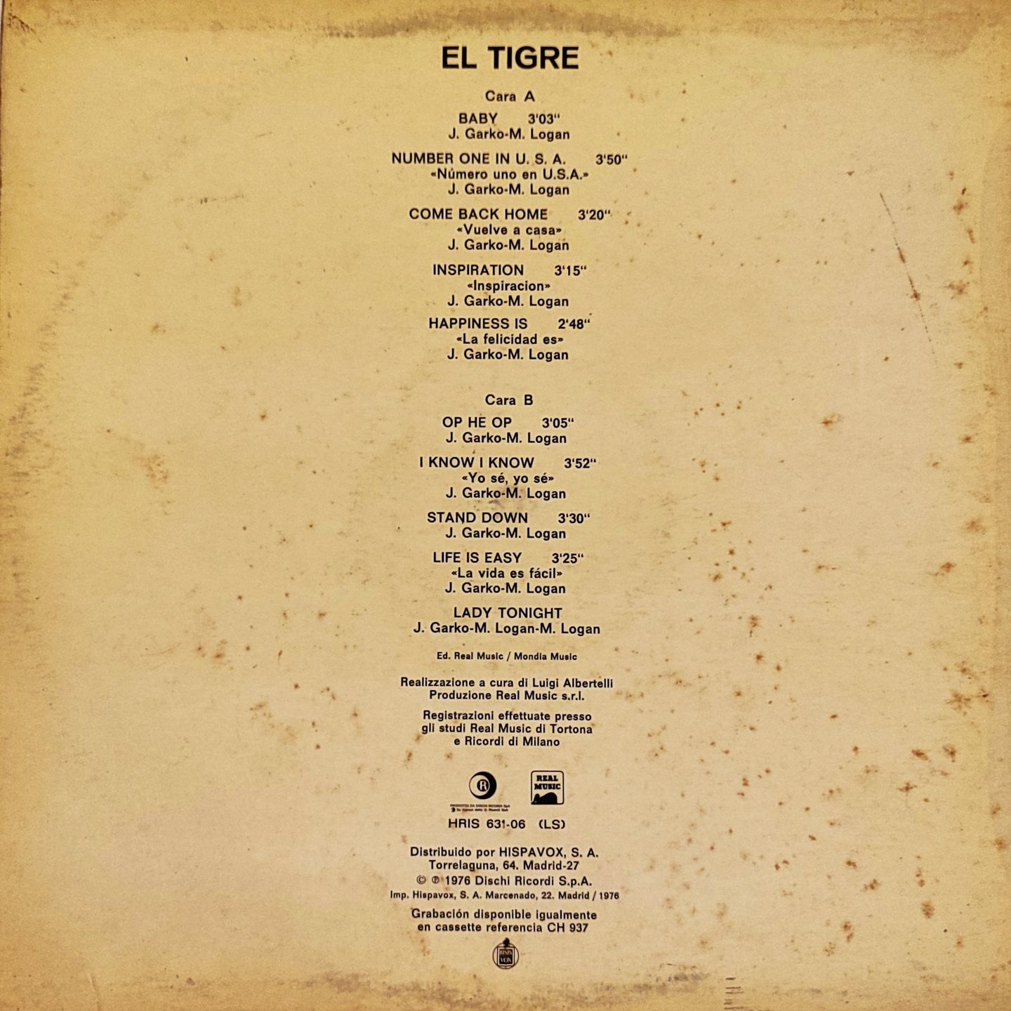 El Tigre - Ruge El Tigre - Vinilo | Hispavox (HRIS 631-06) - 2 El Tigre - Ruge El Tigre - Vinilo | Hispavox (HRIS 631-06) - 2