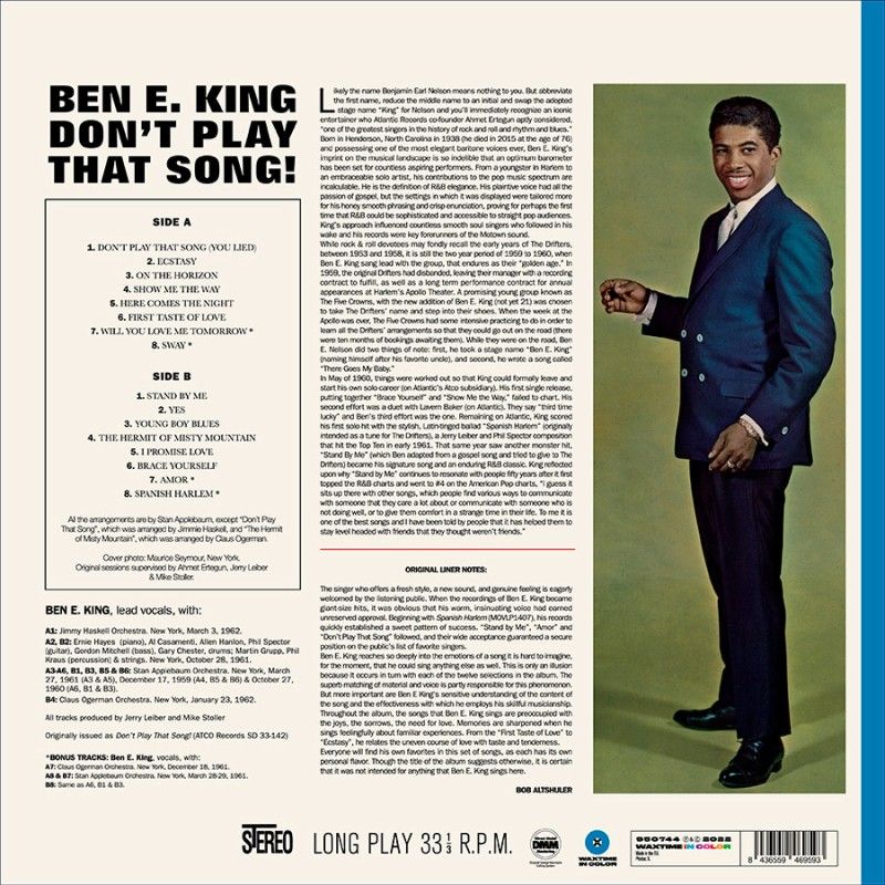 Ben E. King - Don't Play That Song! - Vinilo Azul | WaxTime In Color (950744) - 2