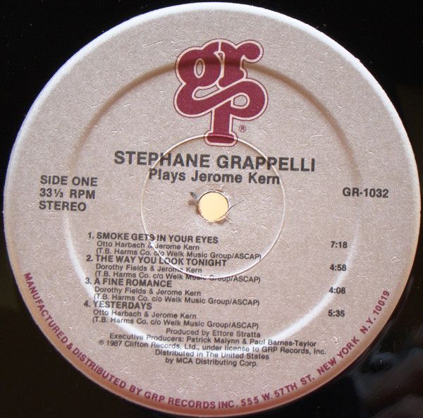 Stéphane Grappelli - Stéphane Grappelli Plays Jerome Kern - Vinilo | GRP (GR-1032) - 5