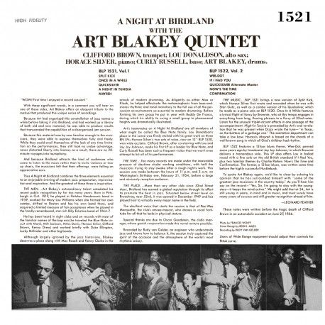 Art Blakey Quintet - A Night At Birdland Volume 1 - Vinilo | Culture Factory (783 869) - 2 Art Blakey Quintet - A Night At Birdland Volume 1 - Vinilo | Culture Factory (783 869) - 2