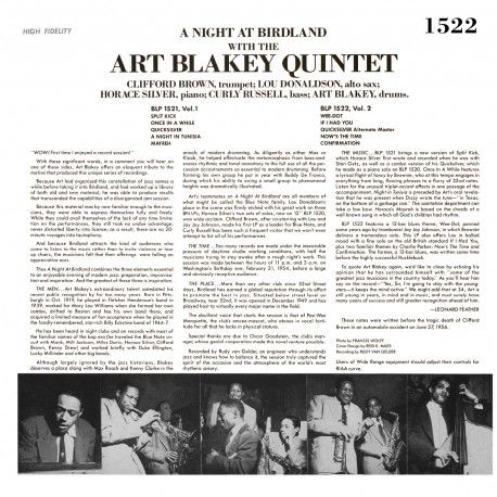 Art Blakey Quintet - A Night At Birdland Volume 2 - Vinilo | Culture Factory (783 870) - 2 Art Blakey Quintet - A Night At Birdland Volume 2 - Vinilo | Culture Factory (783 870) - 2