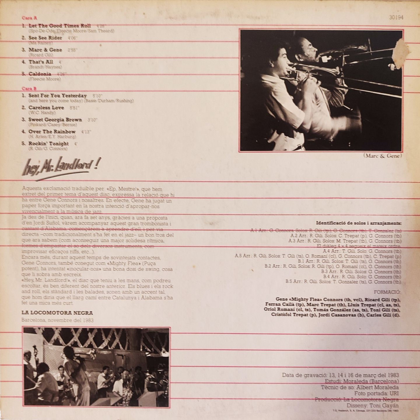La Locomotora Negra & Gene "Mighty Flea" Conners - Hey Mr. Landlord! - Vinilo | PDI (30.194) - 2 La Locomotora Negra & Gene "Mighty Flea" Conners - Hey Mr. Landlord! - Vinilo | PDI (30.194) - 2