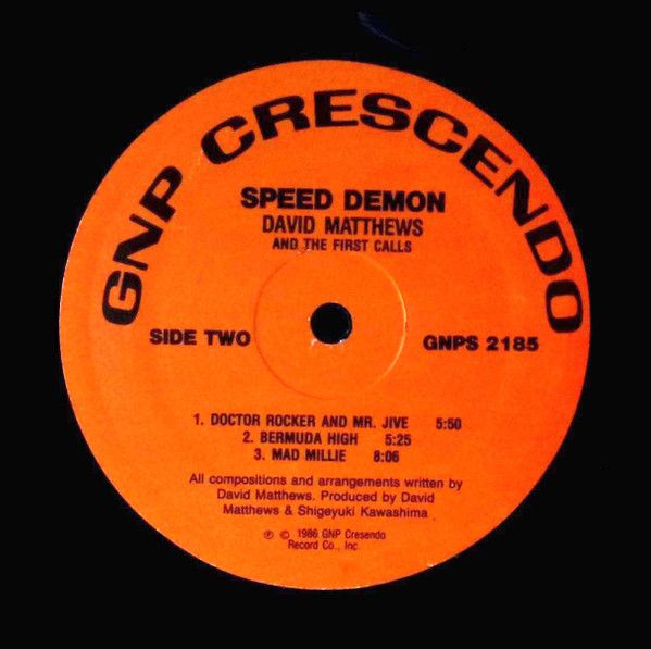Dave Matthews & The First Calls - Speed Demon - Vinilo | GNP Crescendo (GNPS 2185) - 4