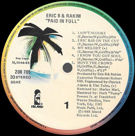 Eric B. & Rakim - Paid In Full - Vinilo | 4th & Broadway (208 705) - 3 Eric B. & Rakim - Paid In Full - Vinilo | 4th & Broadway (208 705) - 3