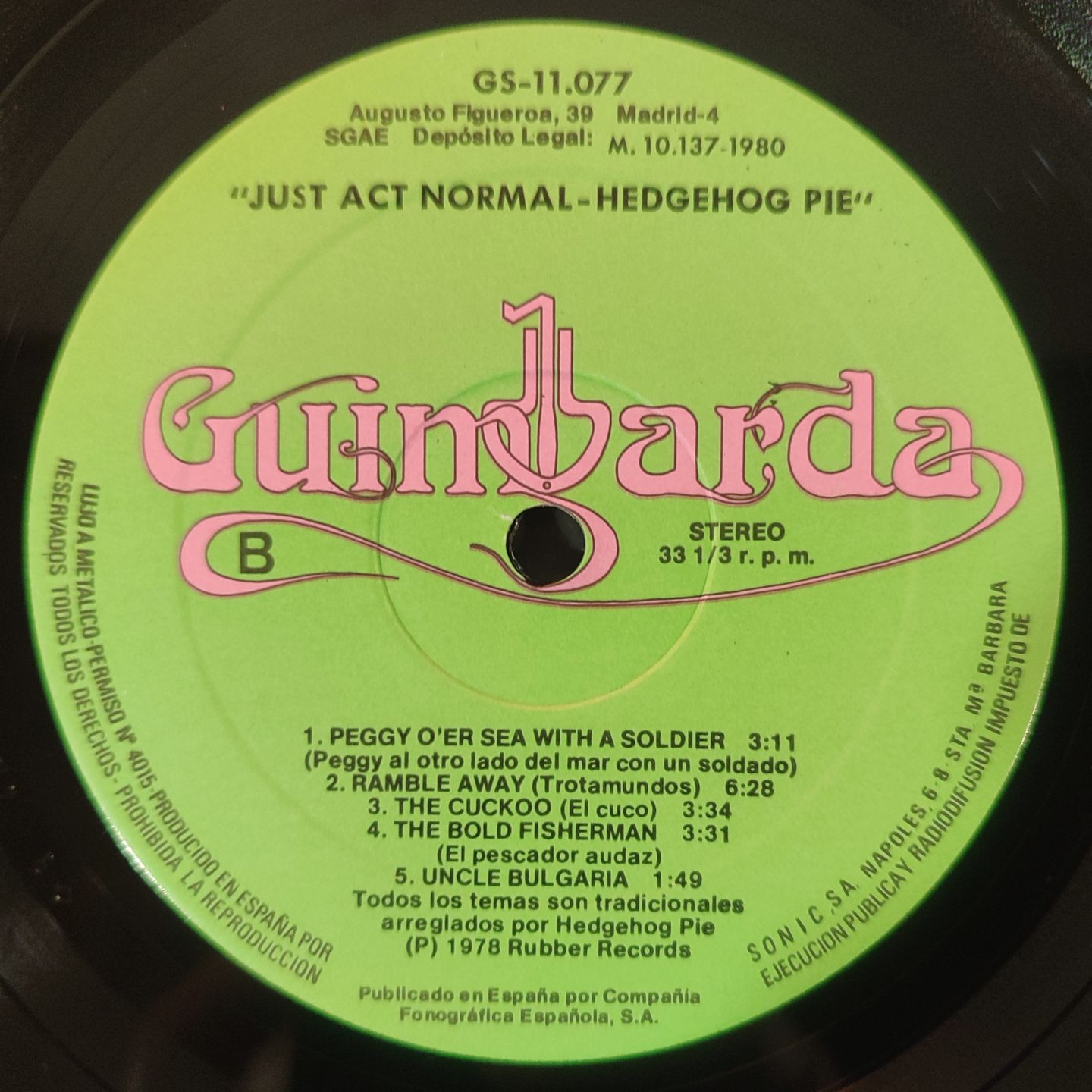 Hedgehog Pie - Just Act Normal - Vinilo | Rubber Records (GS-11077) - 5