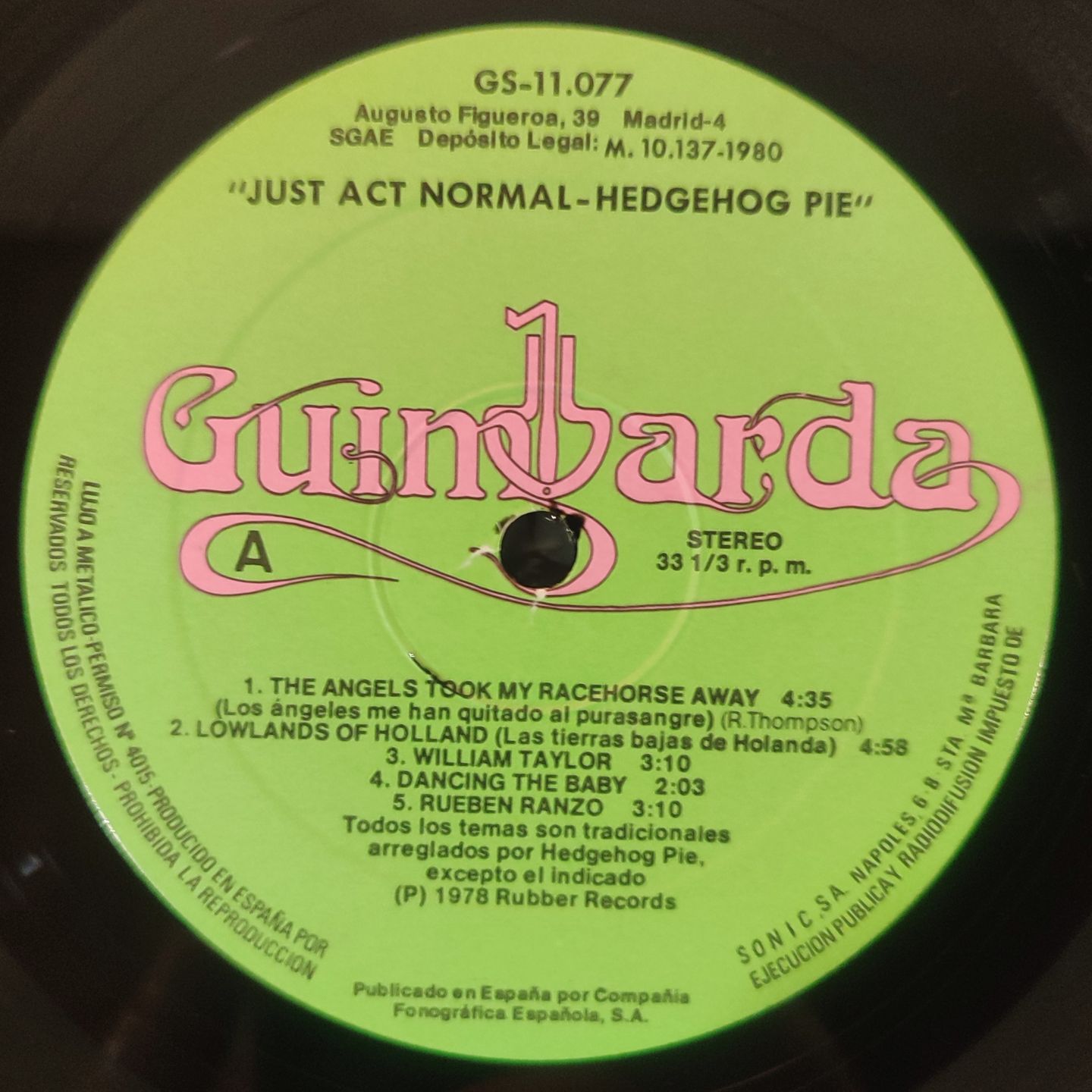 Hedgehog Pie - Just Act Normal - Vinilo | Rubber Records (GS-11077) - 4