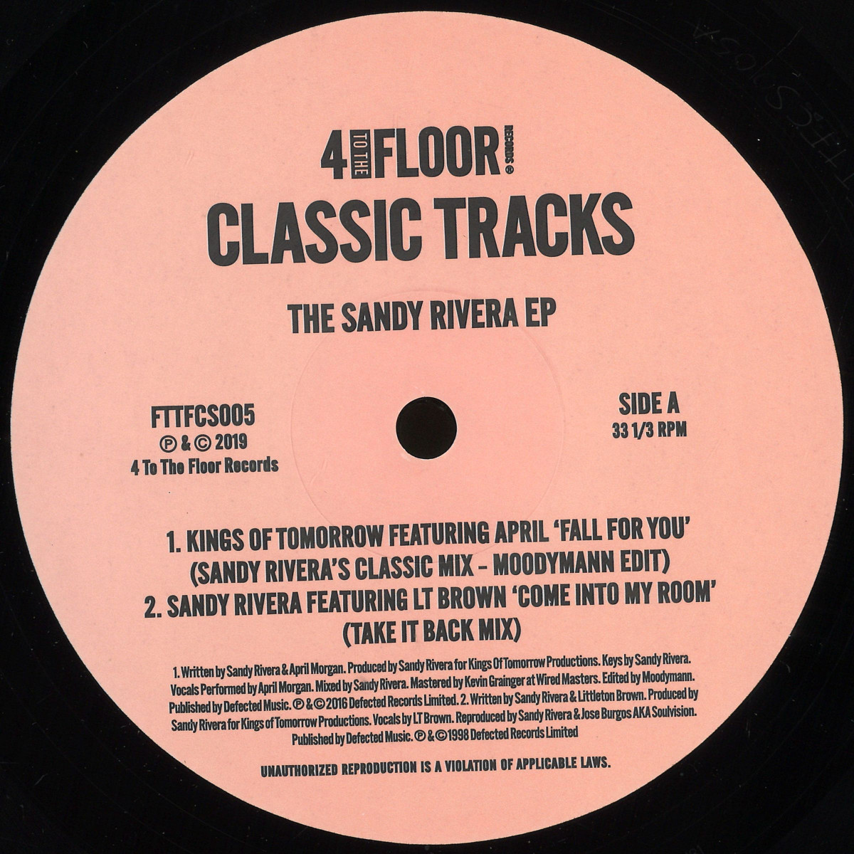 Various Classic Tracks - The Sandy Rivera EP | 4 To The Floor (FTTFCS005) - main Various Classic Tracks - The Sandy Rivera EP | 4 To The Floor (FTTFCS005) - main