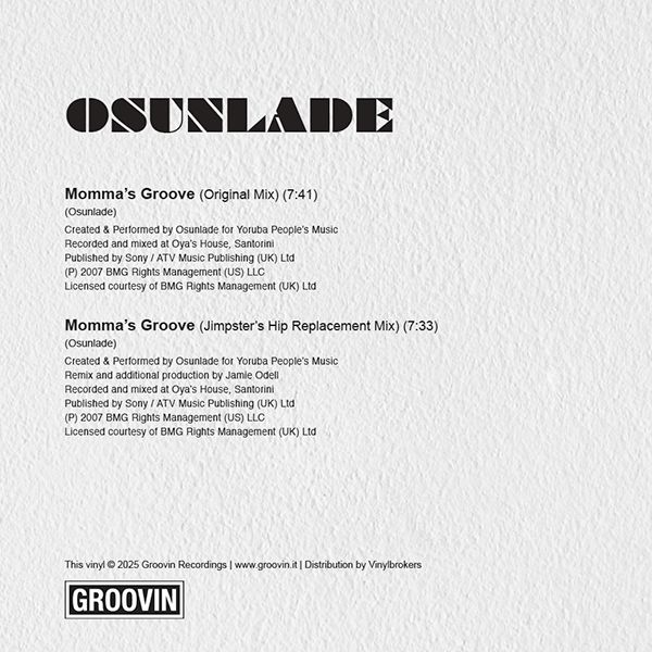 Osunlade - Mommas Groove | Groovin Recordings (GR-1267) - 2