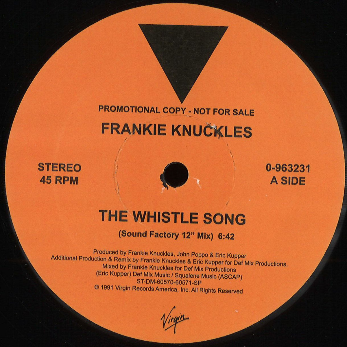 Frankie Knuckles - The Whistle Song | Virgin UK (096323 / 963231) - main