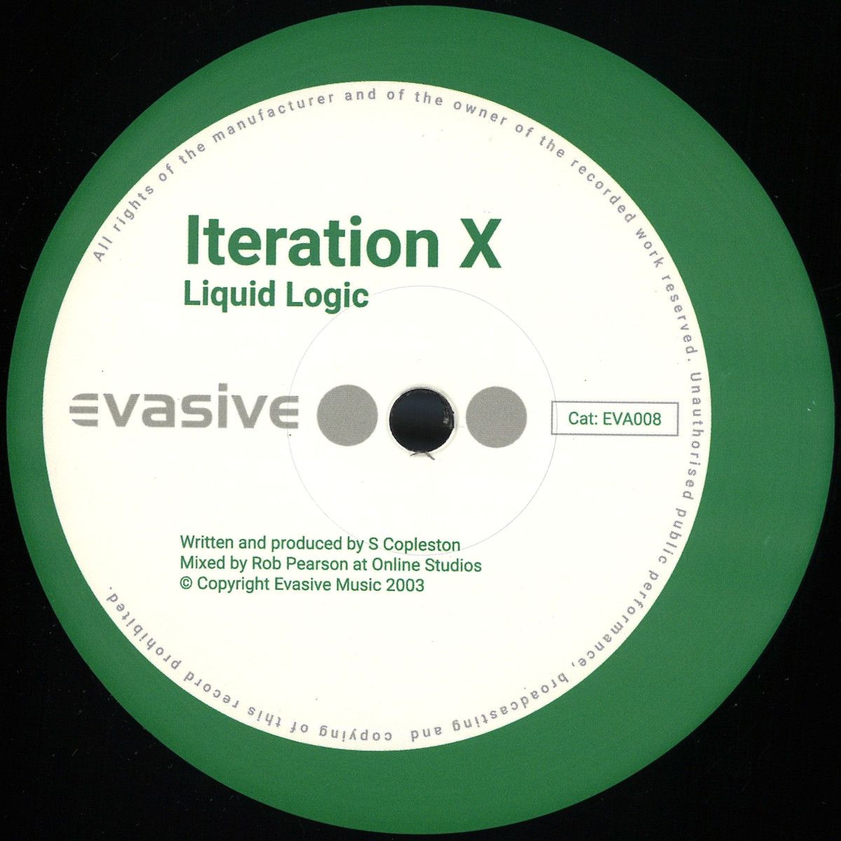 Iteration X - Timecheck / Liquid Logic | Evasive Records (EVA008) - main