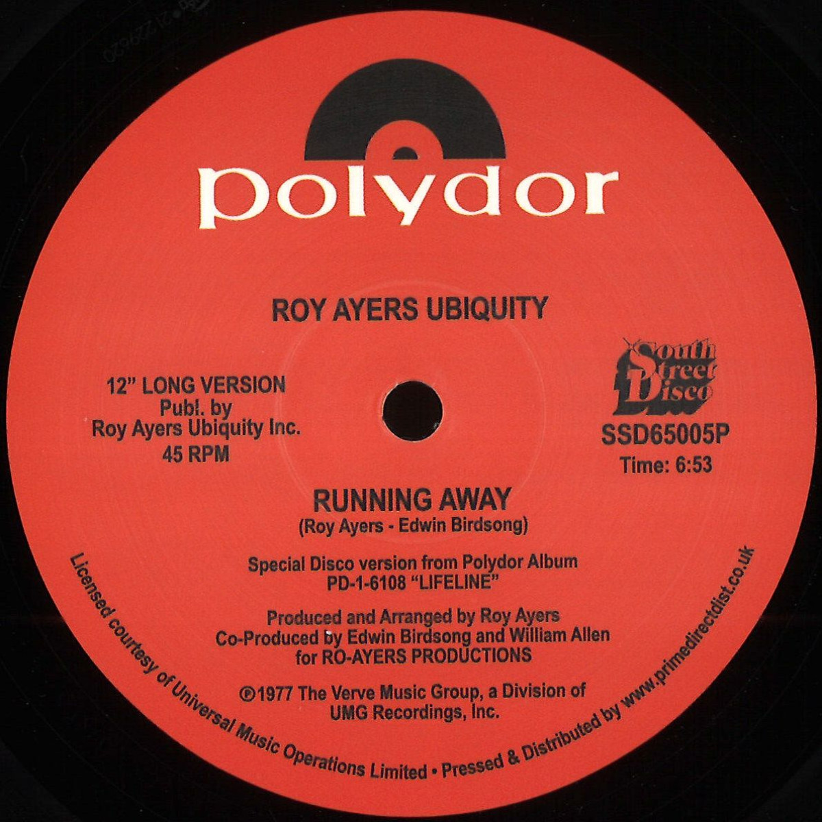 Roy Ayers Ubiquity - Running Away / Love Will Bring Us Back Together | South Street Disco (SSD65005P)