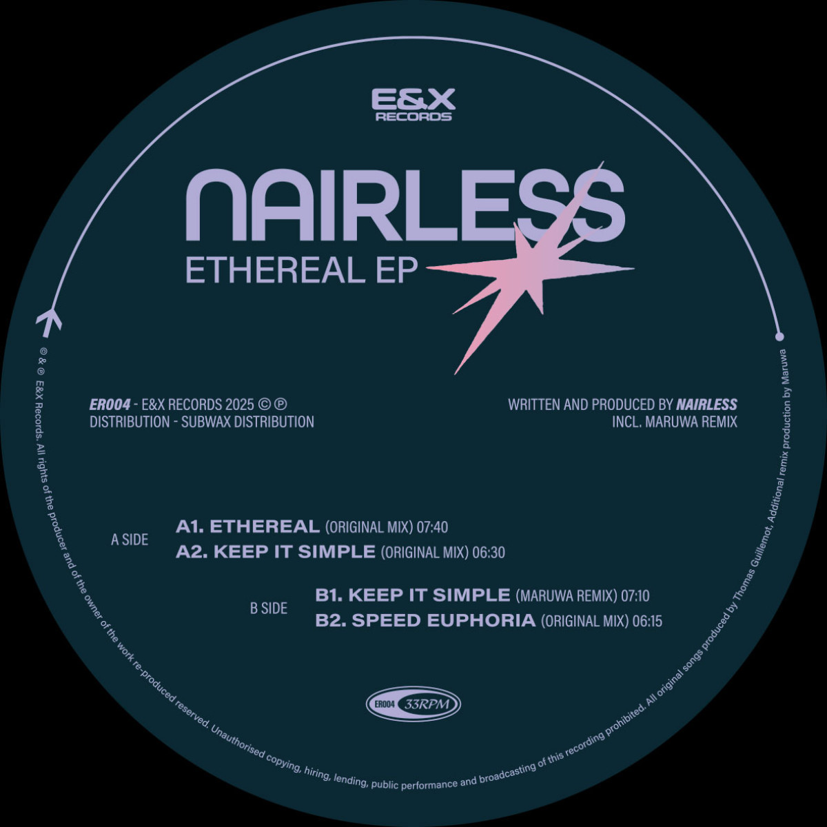 Nairless - Ethereal EP | E&X Records (ER004) - main
