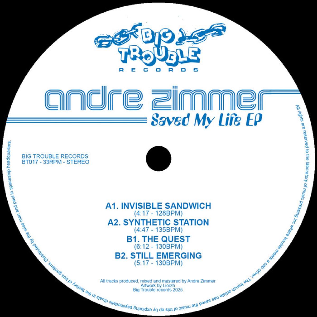 Andre Zimmer - Saved My Life EP | Big Trouble (BT017) - main