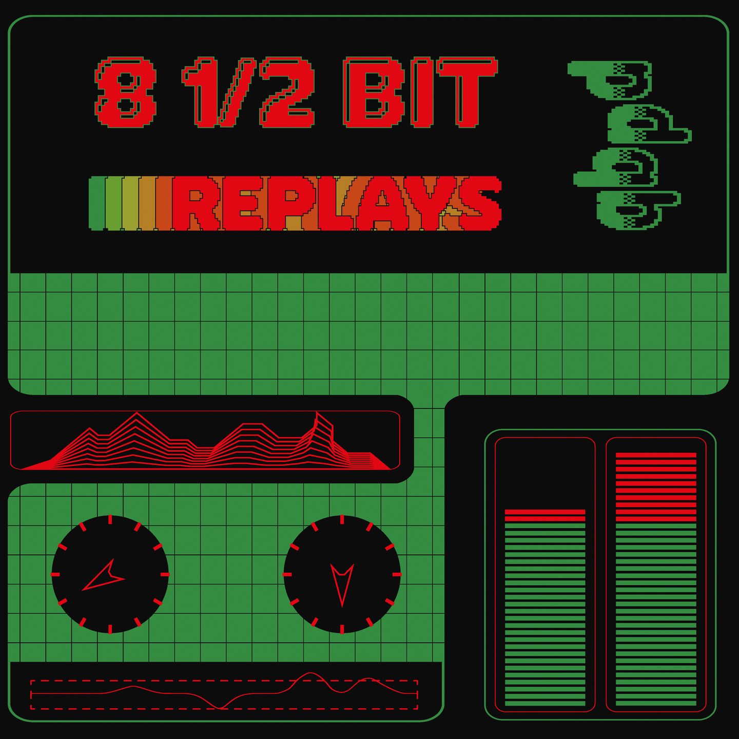 pdqb - 8 1/2 Bit Replays (LP green and red smashed vinyl) | Synaptic Cliffs (SC014) - main