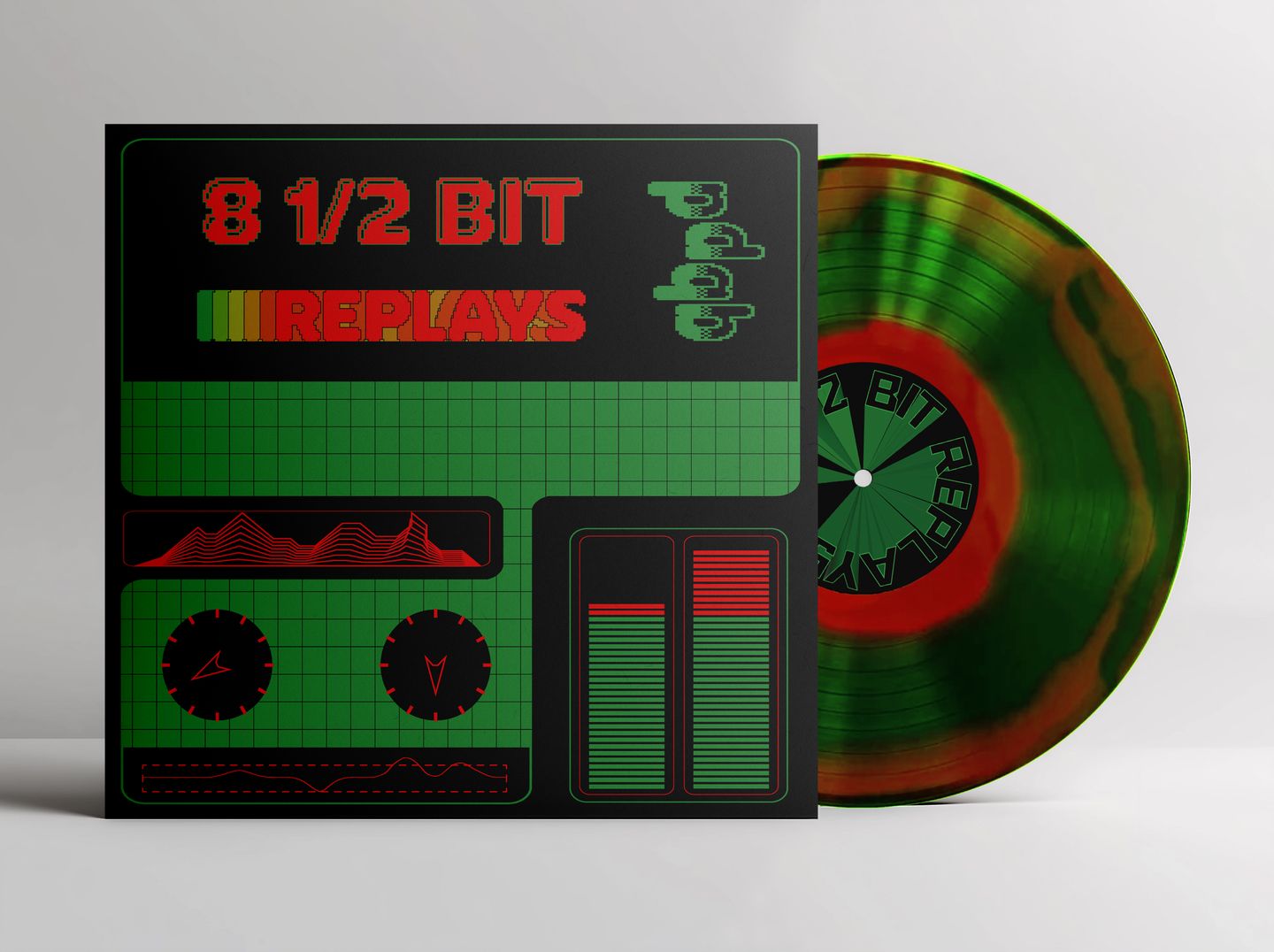 pdqb - 8 1/2 Bit Replays (LP green and red smashed vinyl) | Synaptic Cliffs (SC014) - 2