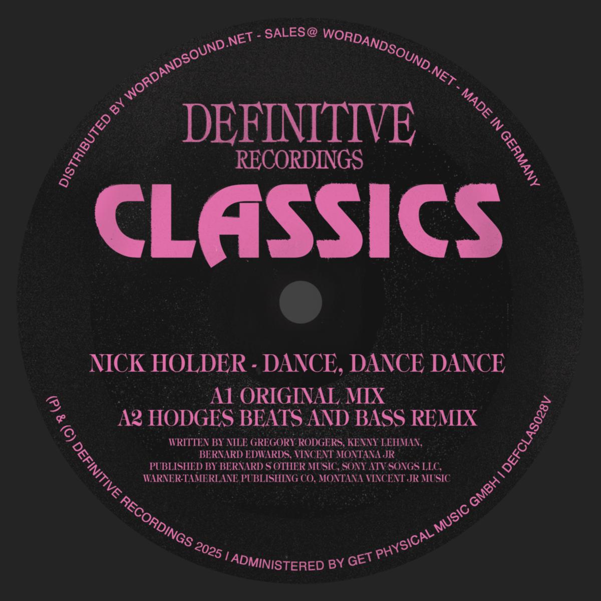 Nick Holder - Dance, Dance, Dance | Definitive Recordings (DEFCLAS028V) - main Nick Holder - Dance, Dance, Dance | Definitive Recordings (DEFCLAS028V) - main