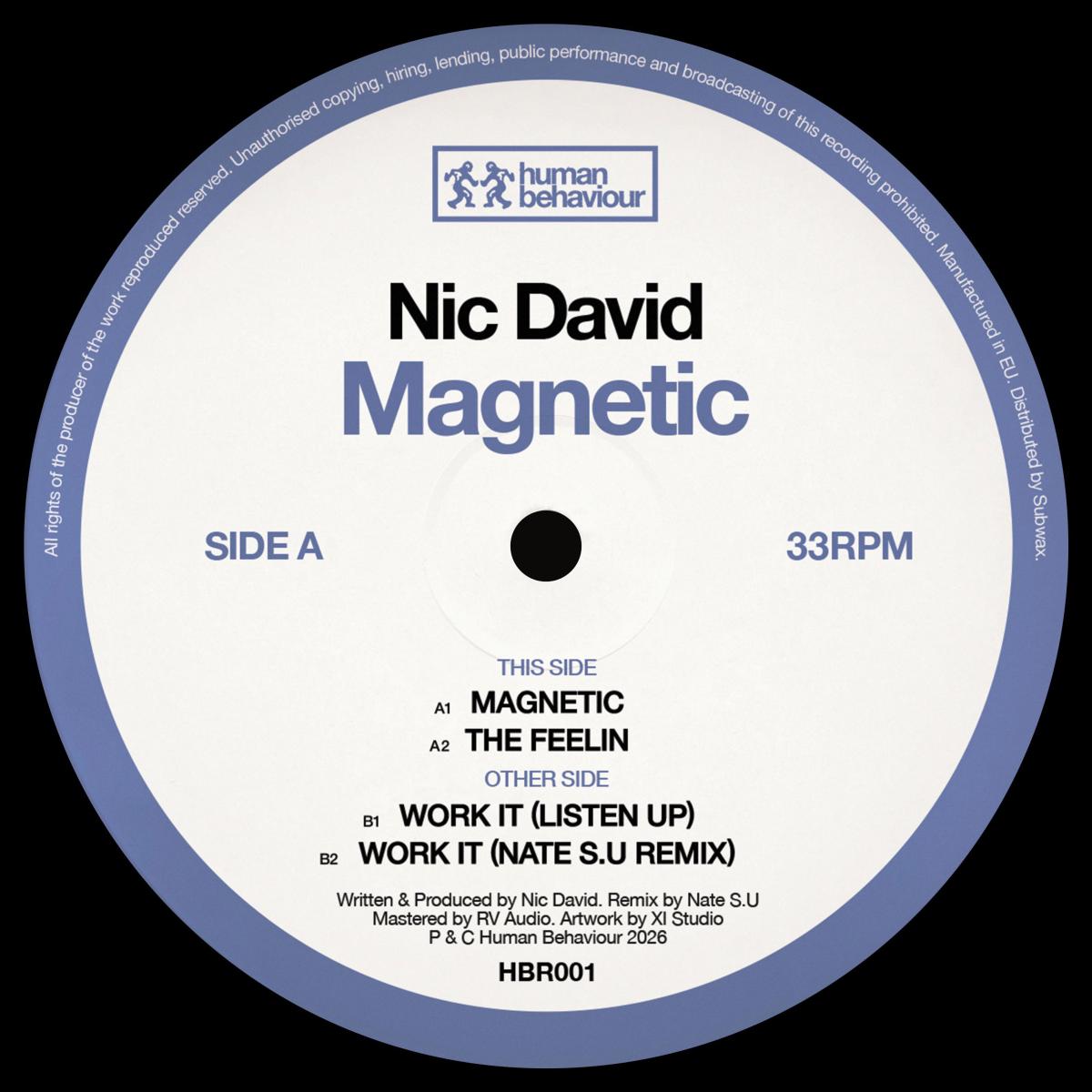 Nic David - Magnetic EP | Human Behaviour Records (HBR001) - main Nic David - Magnetic EP | Human Behaviour Records (HBR001) - main