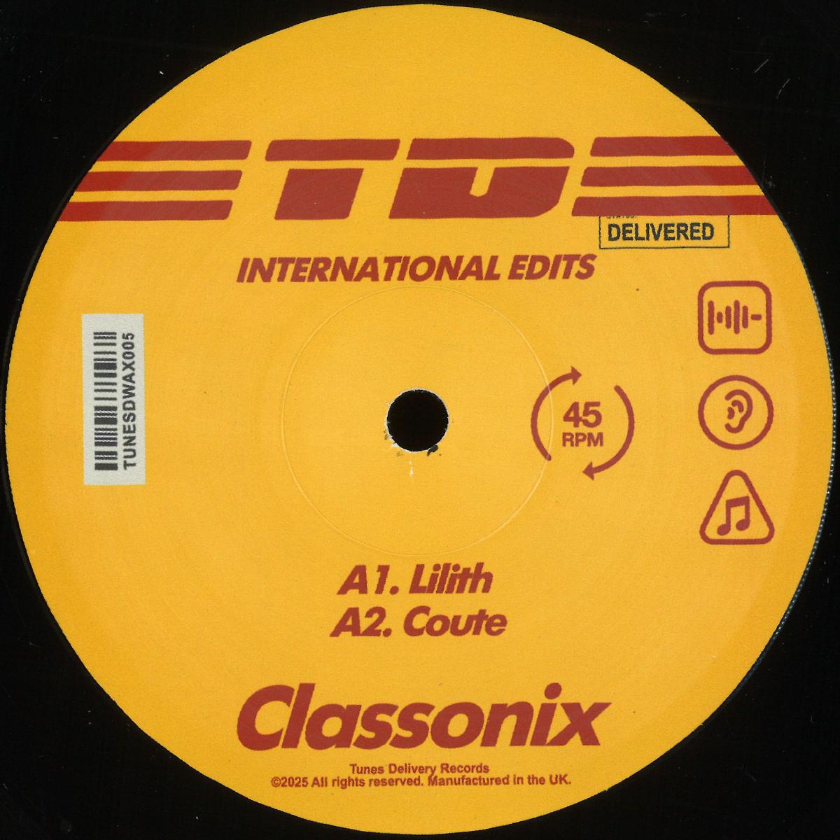 Classonix - International Edits | Tunes Delivery (TUNESDWAX005)