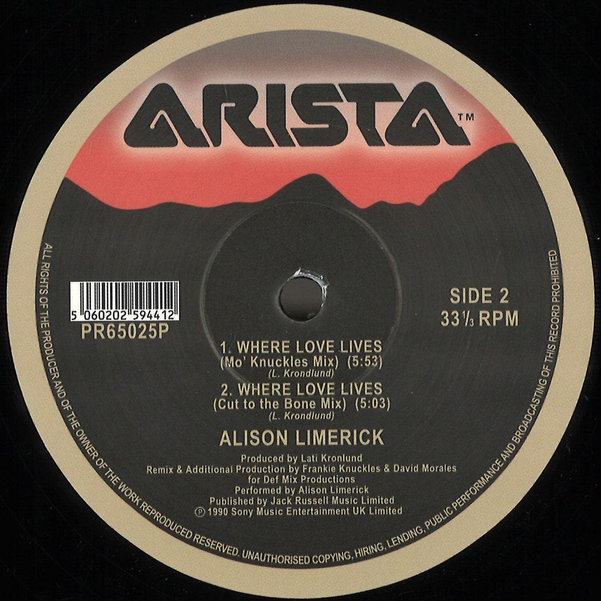 Alison Limerick - Where Love Lives | ARISTA (PR65025P) - main
