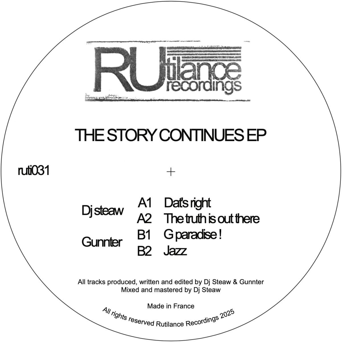 DJ Steaw  &  Gunnter - The Story Continues EP | RUTILANCE RECORDINGS (RUTI031) - main