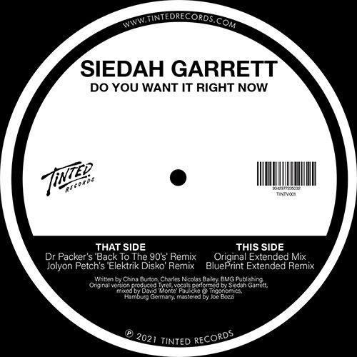 Siedah Garrett - Do You Want It Right Now | Tinted Records (TINTV001) - 2 Siedah Garrett - Do You Want It Right Now | Tinted Records (TINTV001) - 2