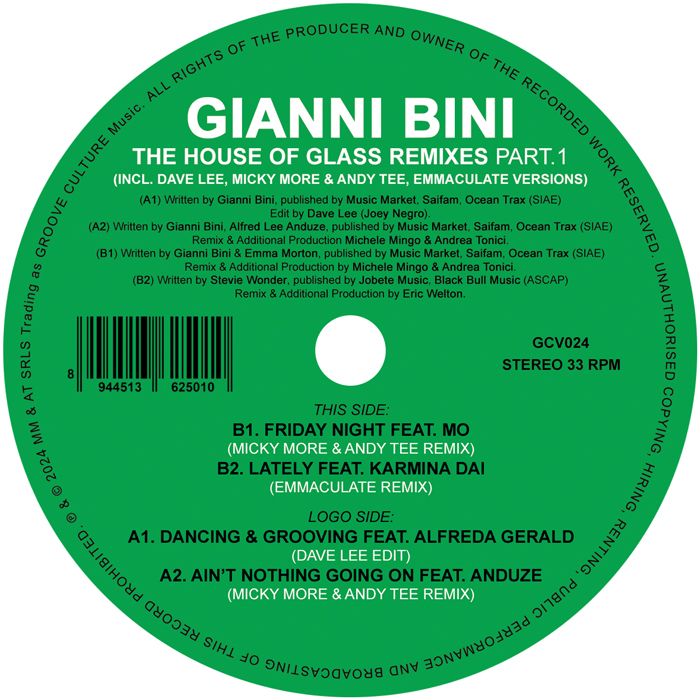 Gianni Bini - The House Of Glass Remixes Part.1 | Groove Culture Music (GCV024)
