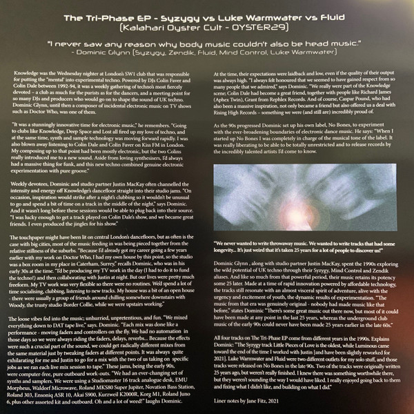 Syzygy Vs Luke Warmwater Vs Fluid - Tri-Phase EP | Kalahari Oyster Cult (OYSTER29) - 3 Syzygy Vs Luke Warmwater Vs Fluid - Tri-Phase EP | Kalahari Oyster Cult (OYSTER29) - 3