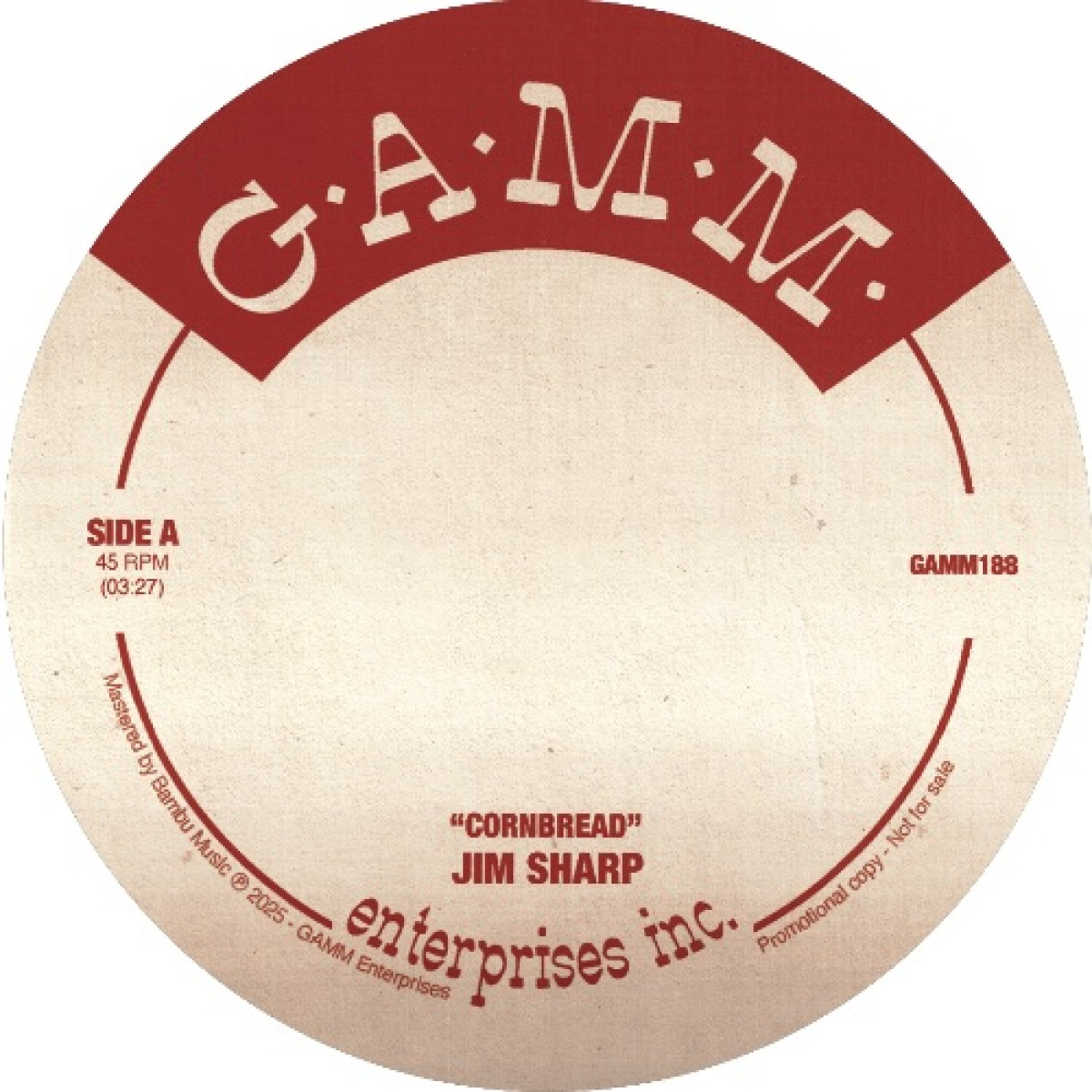 JIM SHARP - CORNBREAD / 2000TWENTYFOE | GAMM Recordings (GAMM188) JIM SHARP - CORNBREAD / 2000TWENTYFOE | GAMM Recordings (GAMM188)