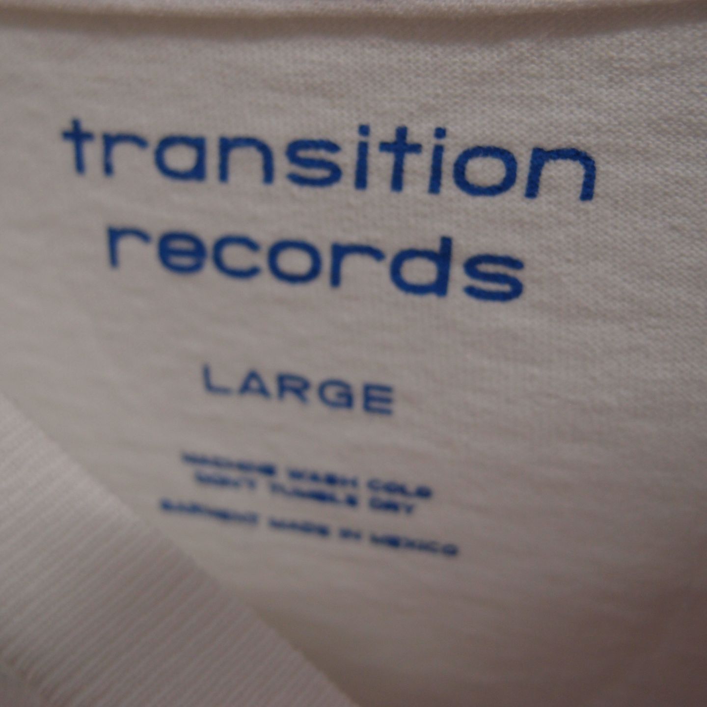 Transition - Transitition Records Tshirt in White L - 4