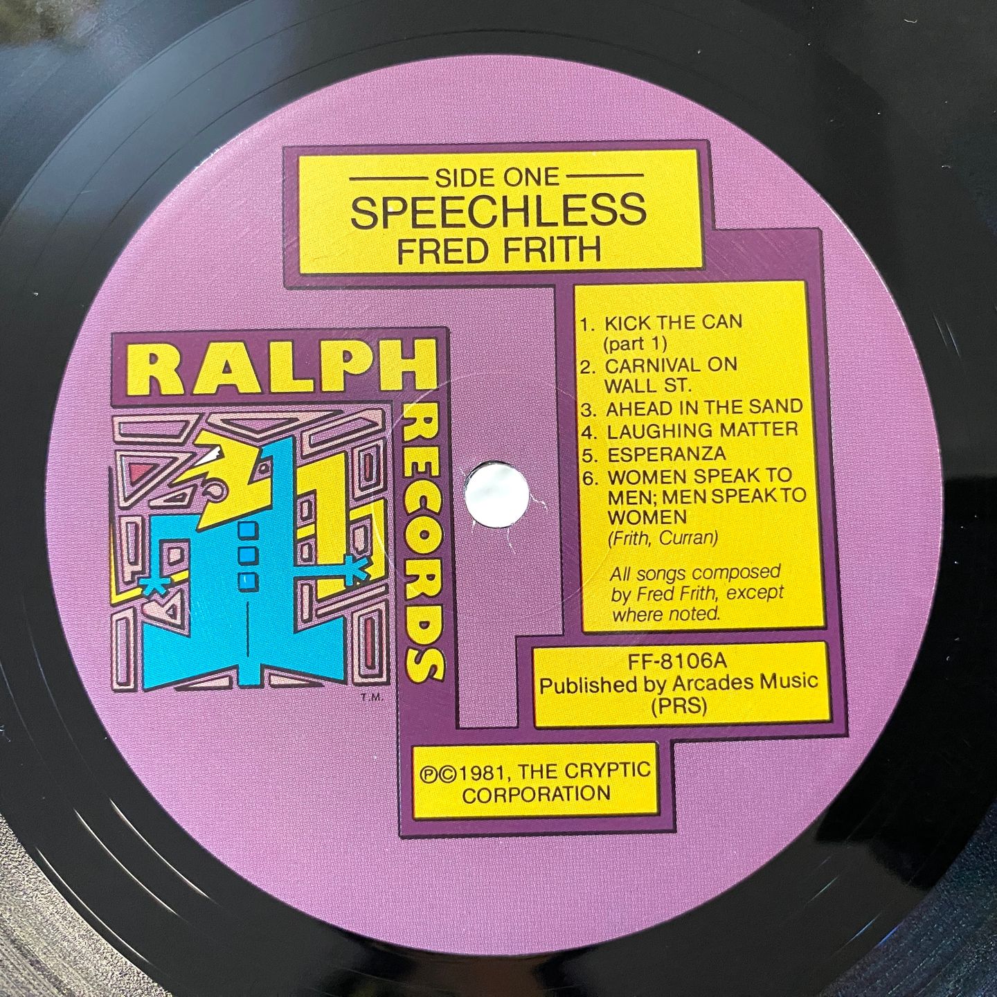 Fred Frith - Speechless | Ralph Records (FF 8106) - 2