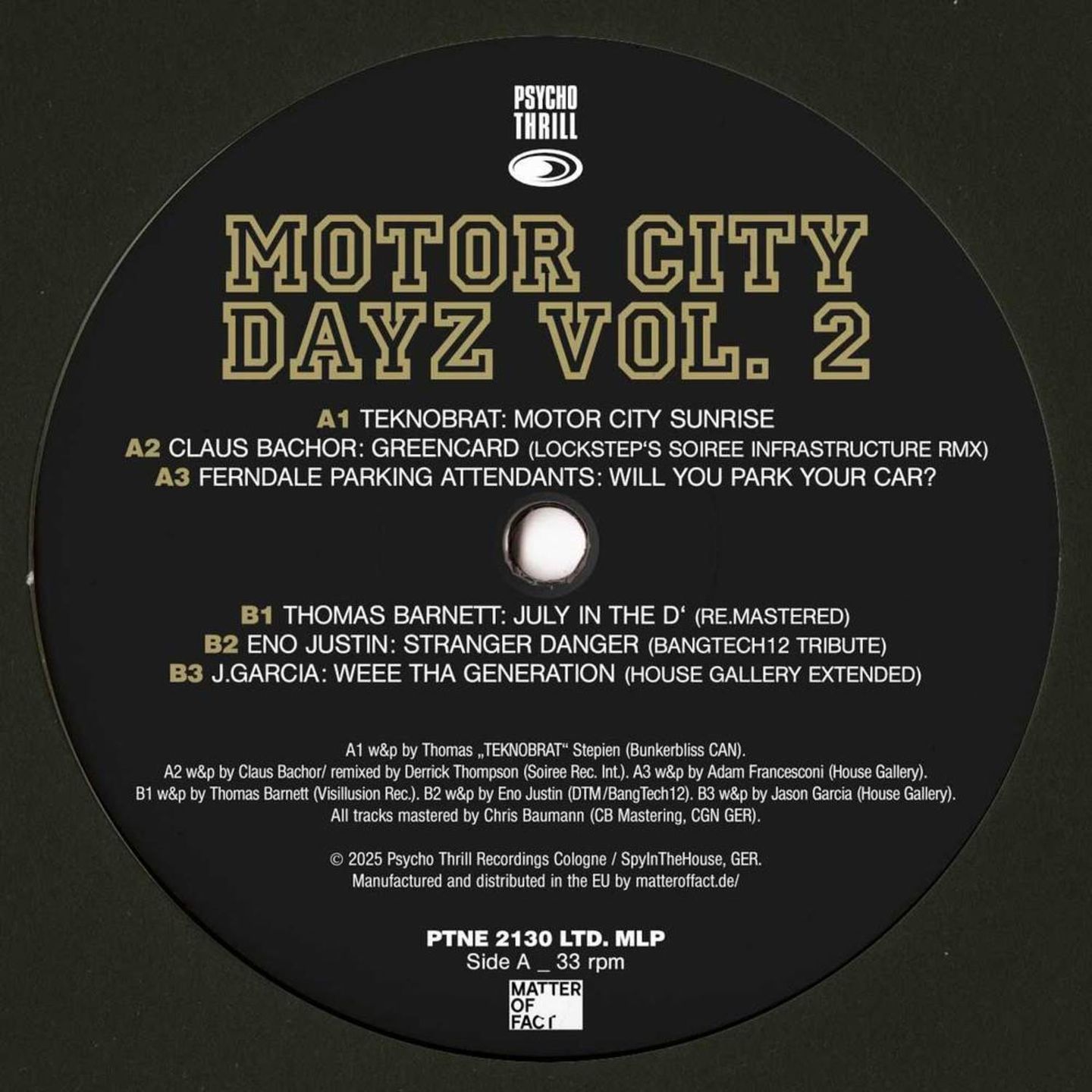Teknobrat & Claus Bachor & J. Garcia - Motor City Days Vol.2 | Psycho Thrill (PTNE2130) Teknobrat & Claus Bachor & J. Garcia - Motor City Days Vol.2 | Psycho Thrill (PTNE2130)