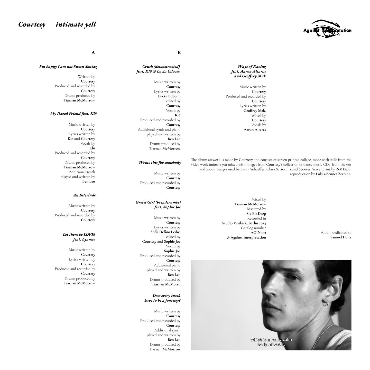 Courtesy - Intimate Yell | Against Interpretation (AGIN002) - 2