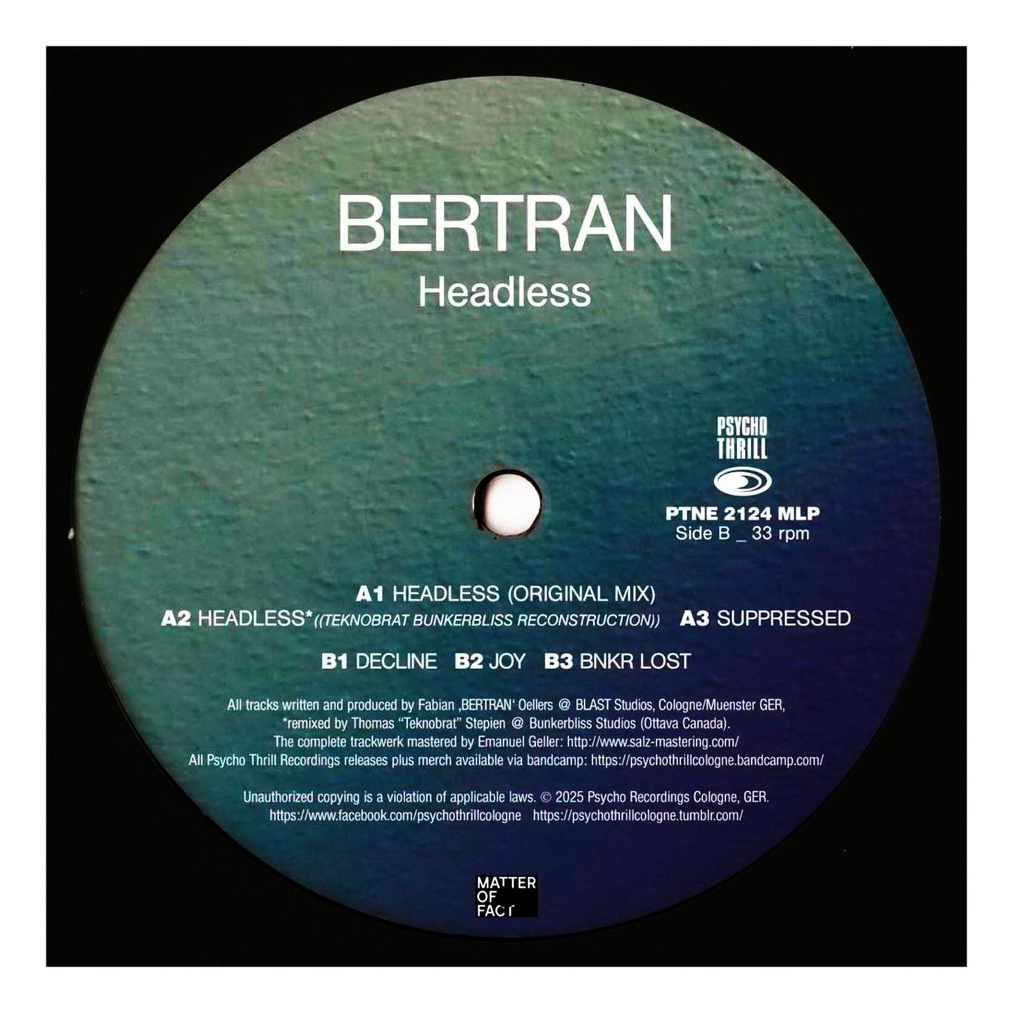 Bertran & Teknobrat - Headless | Psycho Thrill (PTNE 2124 MLP) - 2 Bertran & Teknobrat - Headless | Psycho Thrill (PTNE 2124 MLP) - 2