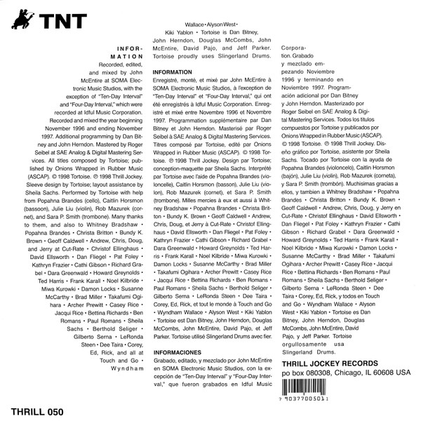 Tortoise - TNT | Thrill Jockey (THRILL 050) - 4 Tortoise - TNT | Thrill Jockey (THRILL 050) - 4